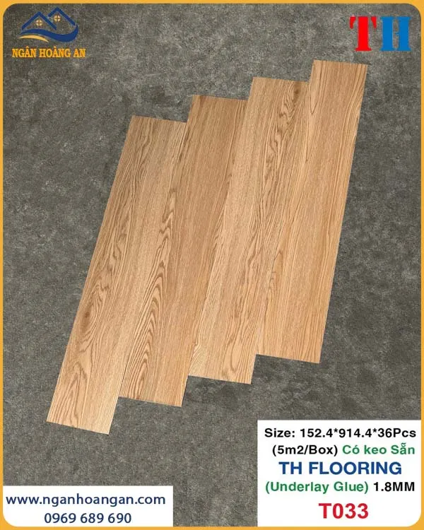 Tấm Lót Sàn Nhựa Giả Gỗ THFLoor TH033 Dày 1.8mm Tấm Lót Sàn Nhựa Giả Gỗ THFLoor TH033 Dày 1.8mm
